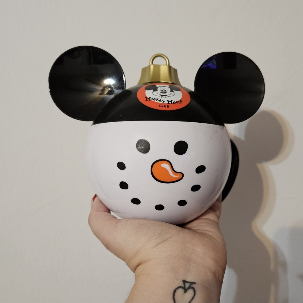 Disney Parks Mickey Snowman Ornament Cup